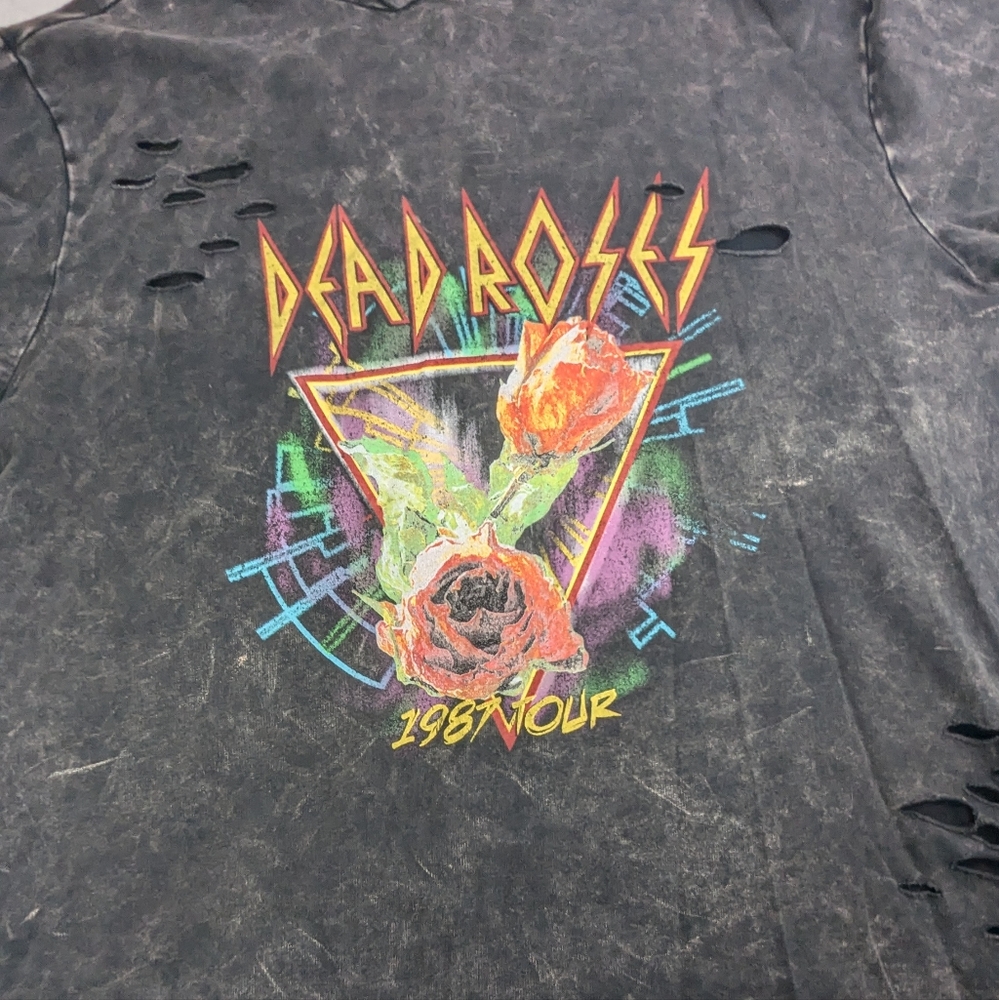 Def Leppard 4X Grey Hoodie 1987 World Tour Featuring Concert Cities On Back